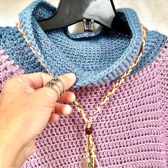 Artisan mini boho dress/tunic w cottage core granny farmhouse vibe - Picture 6 of 11